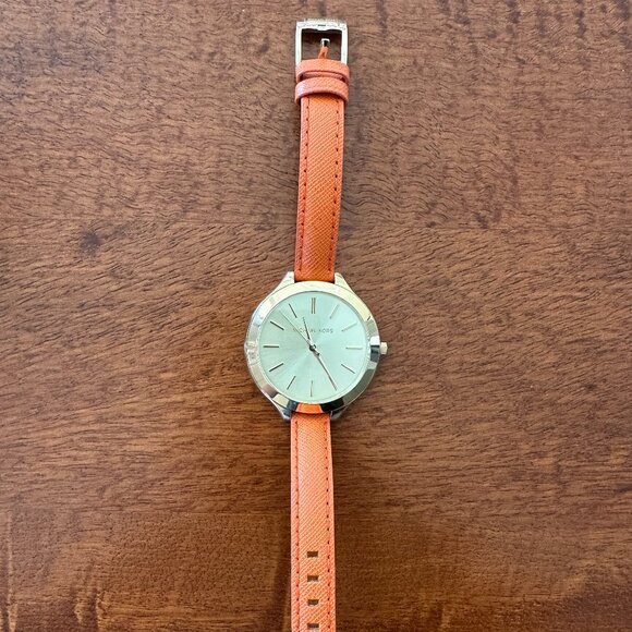 Women’s MK2275 Slim Runway Leather Strap Watch